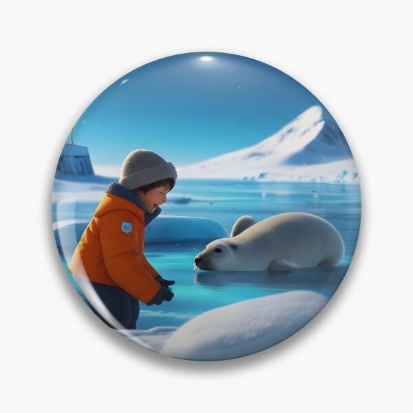 Item preview, Little boy with a seal in the arctic designed and sold by Astralia.