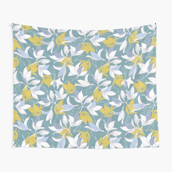 Item preview, Azalea Spring Floral in Duck Egg Blue designed and sold by Butterfly & Daisy Design Studio.