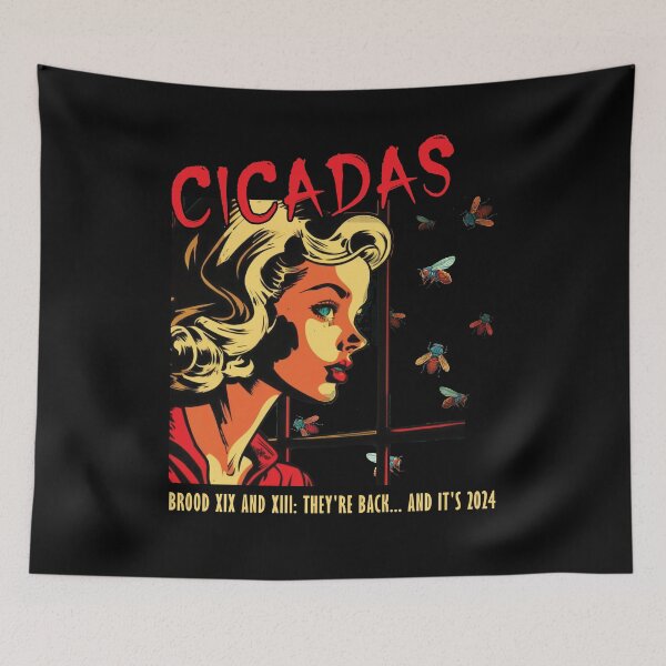 Item preview, Cicada Invasion 2024 Brood XIX and XIII Horror Movie Poster Cicadas Invasion designed and sold by stylesip.