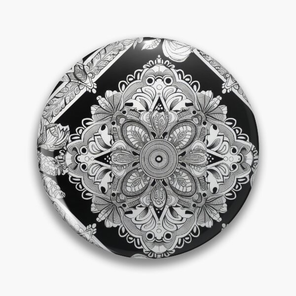 Item preview, Black and white kaleidoscope print designed and sold by PrettyPinkSkies.