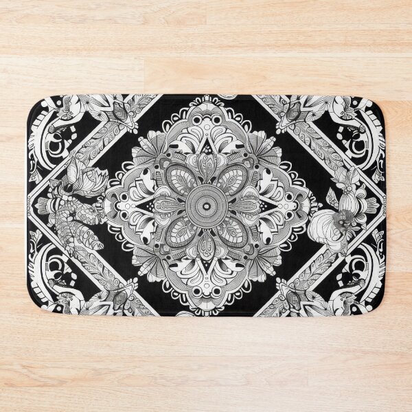 Item preview, Black and white kaleidoscope print designed and sold by PrettyPinkSkies.