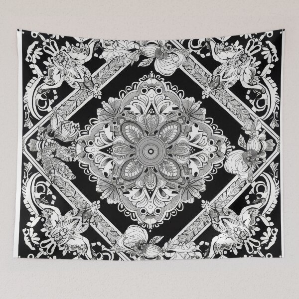 Item preview, Black and white kaleidoscope print designed and sold by PrettyPinkSkies.
