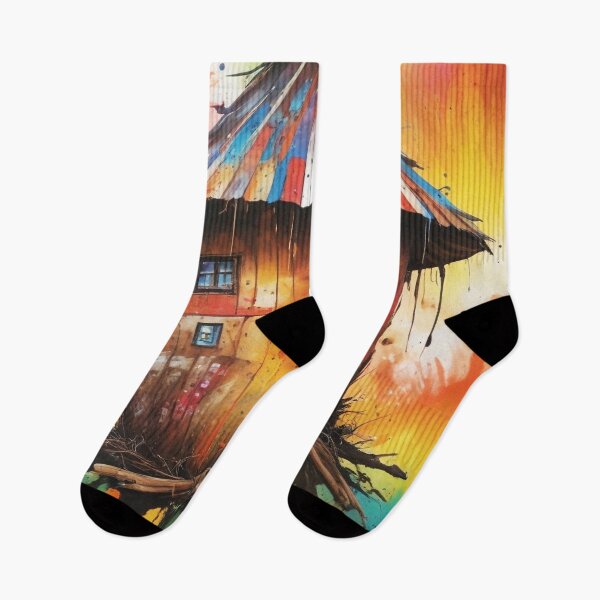 Item preview, Rural living acrylic colorful artwork print design  designed and sold by Anshu3813.