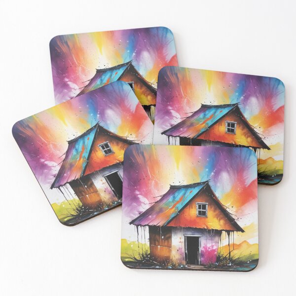 Item preview, Rural living acrylic colorful artwork print design  designed and sold by Anshu3813.