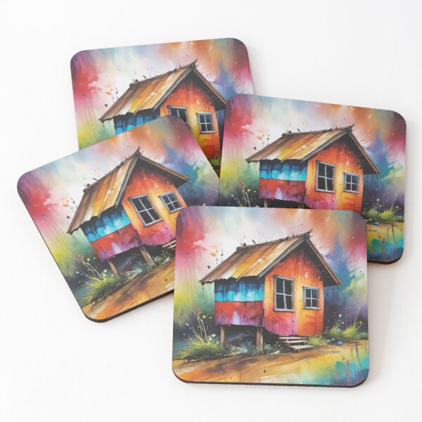 Item preview, Rural living acrylic colorful artwork print design  designed and sold by Anshu3813.