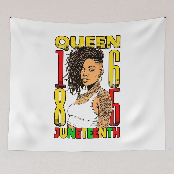 Item preview, Juneteenth Black Queen Tattooed Inked Loc’d Hair Girl 1865 designed and sold by GrandeDuc.