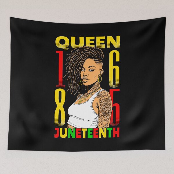 Item preview, Juneteenth Black Queen Tattooed Inked Loc’d Hair Girl 1865 designed and sold by GrandeDuc.