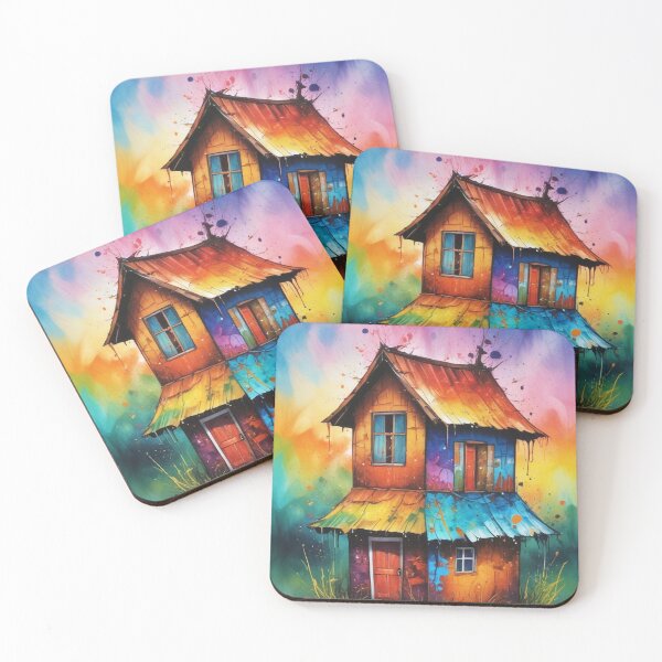 Item preview, Rural living acrylic colorful artwork print design  designed and sold by Anshu3813.