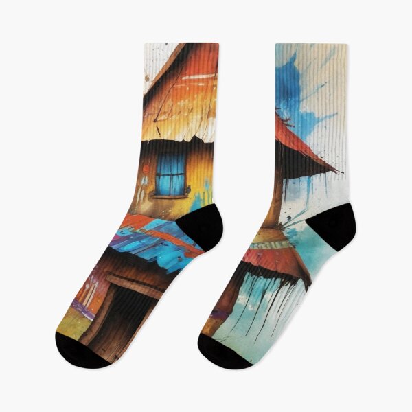 Item preview, Rural living acrylic colorful artwork print design  designed and sold by Anshu3813.