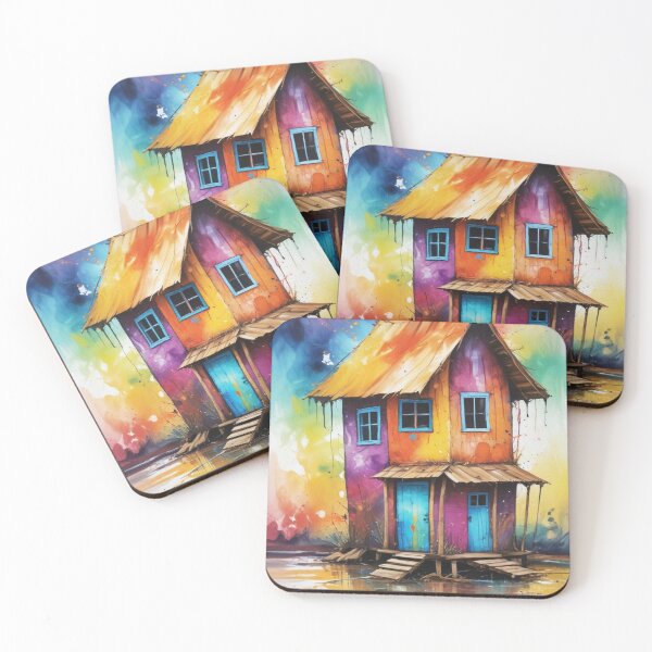 Item preview, Rural living acrylic colorful artwork print design  designed and sold by Anshu3813.