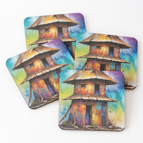 Item preview, Rural living acrylic colorful artwork print design  designed and sold by Anshu3813.