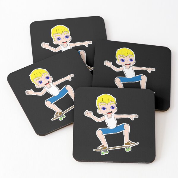 Item preview, Cool Blonde shredding skateboarder having fun designed and sold by ankromcreations.