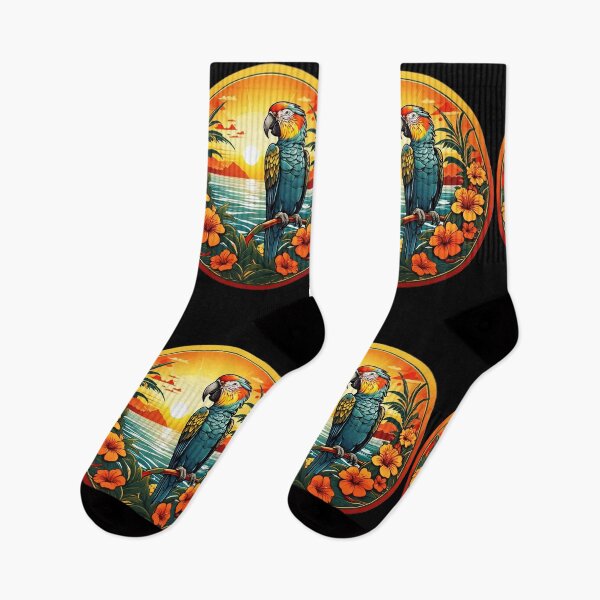 Item preview, Pacific Parrot on a Hawaiian Beach with Orchids designed and sold by NautiChic.