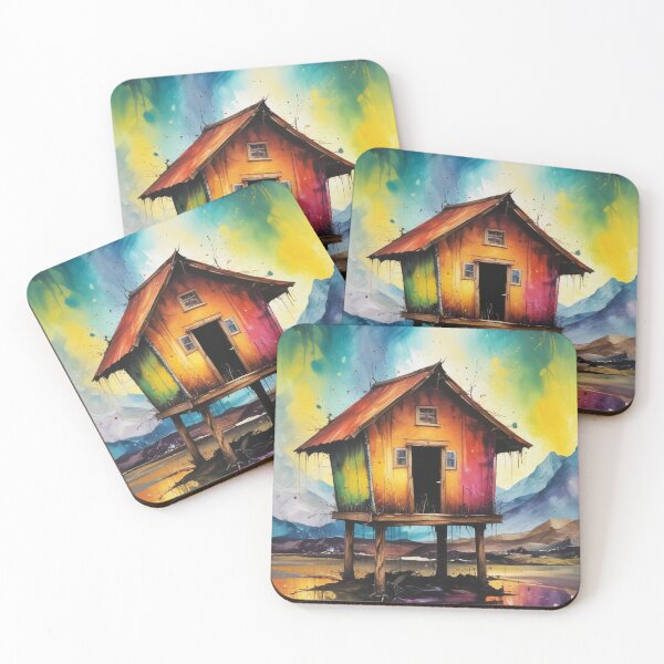 Item preview, Rural living acrylic colorful artwork print design  designed and sold by Anshu3813.