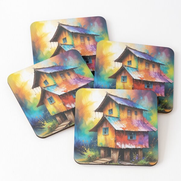 Item preview, Rural living acrylic colorful artwork print design  designed and sold by Anshu3813.