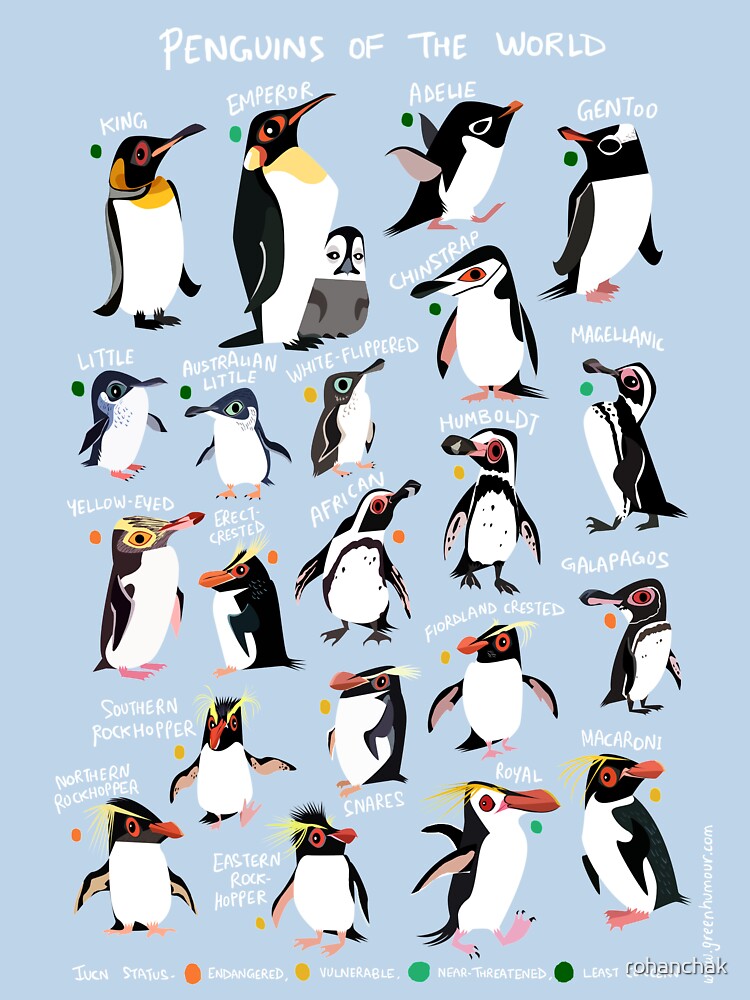 Thumbnail 7 of 7, Classic T-Shirt, Penguins of the World designed and sold by rohanchak.
