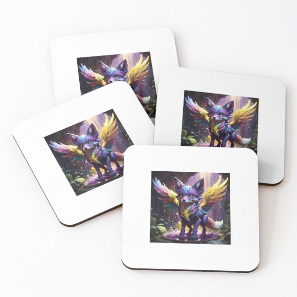 Item preview, Rainbow Inspired Winged Slime Fox Pup designed and sold by FaeFoxArtShop.
