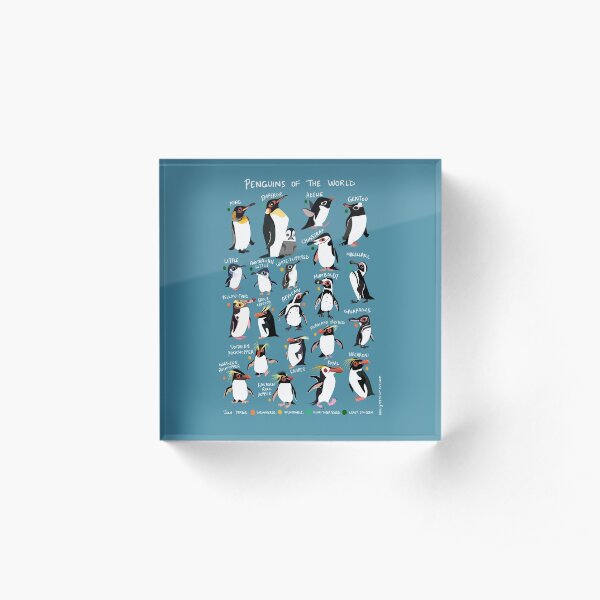 Penguins of the World Acrylic Block