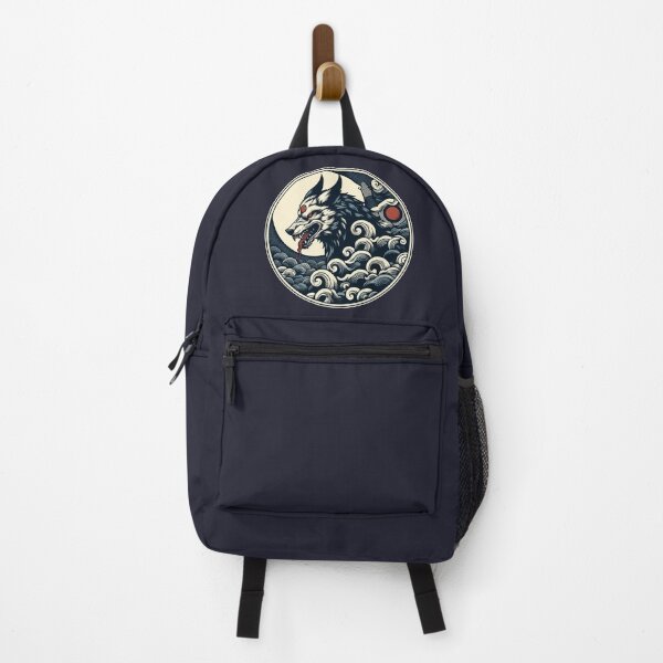 Item preview, Blue wolf in clouds japanese art designed and sold by AnnArtshock.