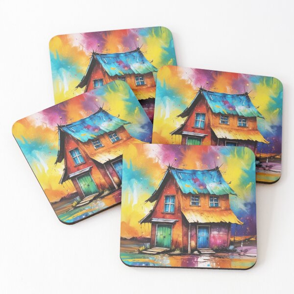 Item preview, Rural living acrylic colorful artwork print design  designed and sold by Anshu3813.