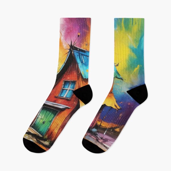 Item preview, Rural living acrylic colorful artwork print design  designed and sold by Anshu3813.