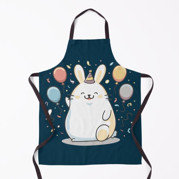 Item preview, Kawaii rabbit celebrating birthday with balloons designed and sold by DREAMINGROOSTER.