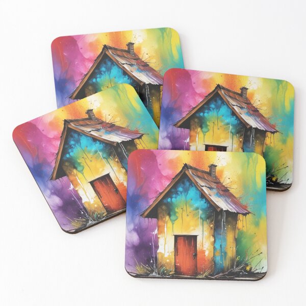 Item preview, Rural living acrylic colorful artwork print design  designed and sold by Anshu3813.