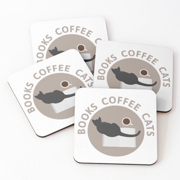 Item preview, BOOKS COFFEE CATS designed and sold by FieldScent.
