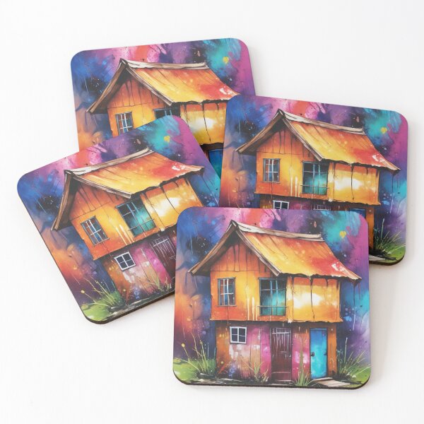 Item preview, Rural living acrylic colorful artwork print design  designed and sold by Anshu3813.