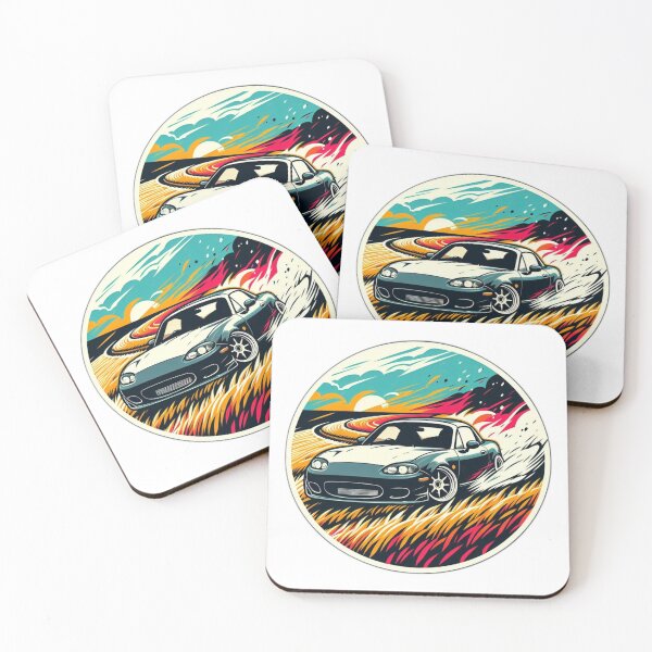 Item preview, A round logo of a Mazda mx5 Drifting in A Field designed and sold by starter45.