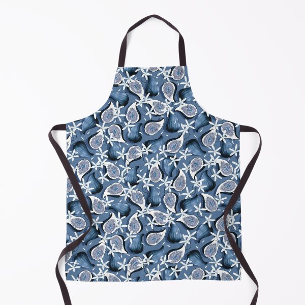 Item preview, Flowers and fruits of figs, dark blue on a blue background designed and sold by Alex Blud.