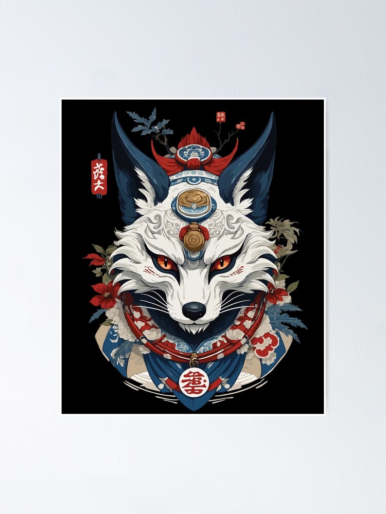 Sweat à Capuche Anime Japonais - Design Dragon Et Renard Kitsune - Folklore Japonais - Tissu 241 G/m²