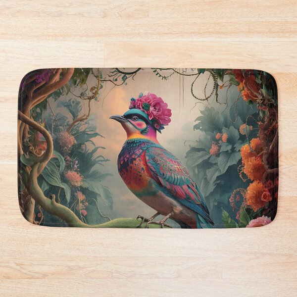 Item preview, Enchanted Aviary: A Symphony of Colors with a Majestic Bird Amongst Lush Florals designed and sold by PillowTalkyZone.