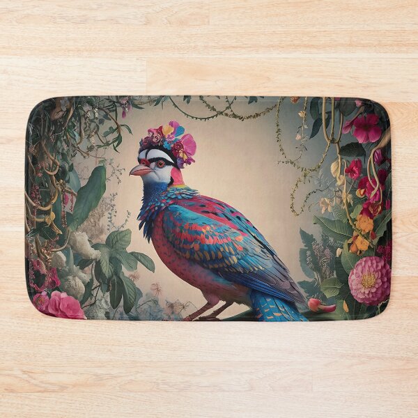 Item preview, Enchanted Aviary: A Symphony of Colors with a Majestic Bird Amongst Lush Florals designed and sold by PillowTalkyZone.