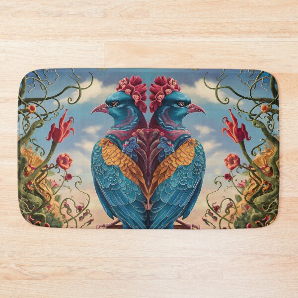 Item preview, Enchanted Aviary: A Symphony of Colors with a Majestic Bird Amongst Lush Florals designed and sold by PillowTalkyZone.