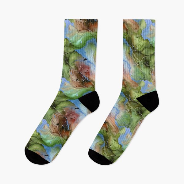Item preview, Ethereal Dance of green and Colors  in marble style abstract designed and sold by creativekrish.