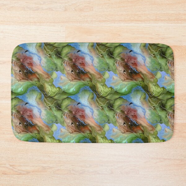 Item preview, Ethereal Dance of green and Colors  in marble style abstract designed and sold by creativekrish.