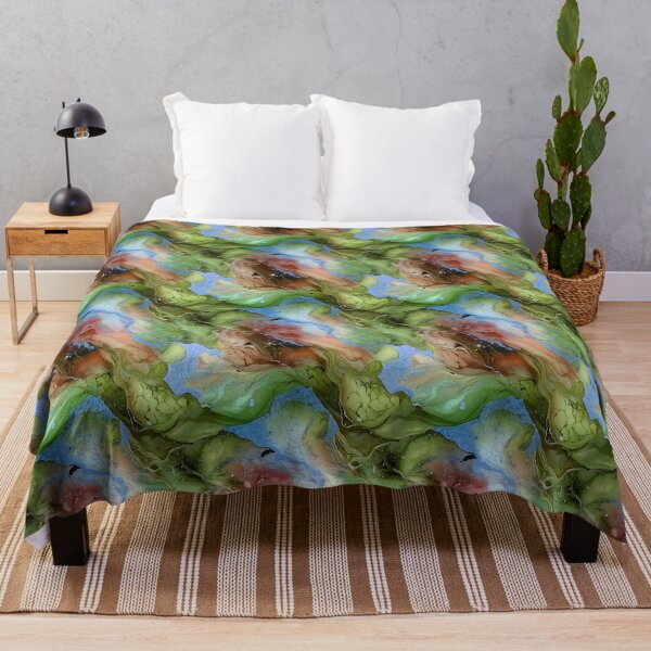 Item preview, Ethereal Dance of green and Colors in marble style abstract designed and sold by creativekrish.