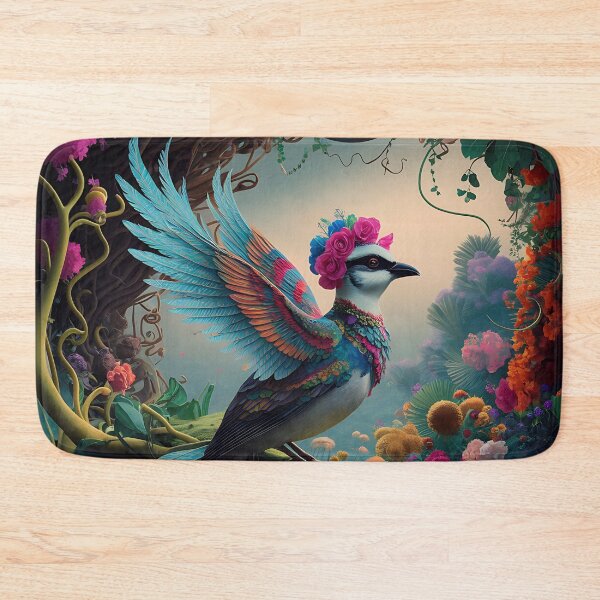 Item preview, Enchanted Aviary: A Symphony of Colors with a Majestic Bird Amongst Lush Florals designed and sold by PillowTalkyZone.