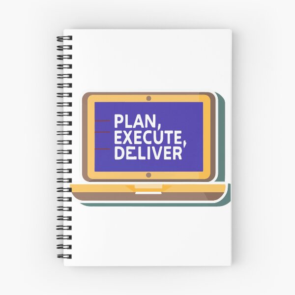 Item preview, Plan, Execute, Deliver - Project Management Laptop designed and sold by NiftyWrx.