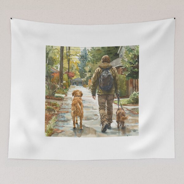 Item preview, Dog Owner Walking with Leash | Daily Dog Walk | Pet Lover's Gift designed and sold by Mr-whiteBG.