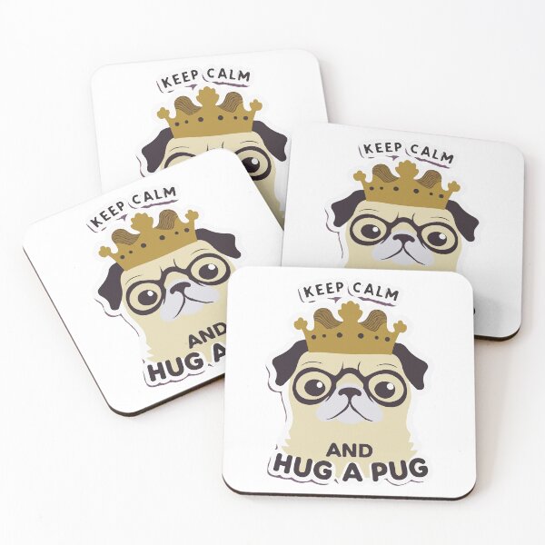 Item preview, Keep Calm and Hug a Pug - Crowned Pug Minimalist Design designed and sold by NiftyWrx.