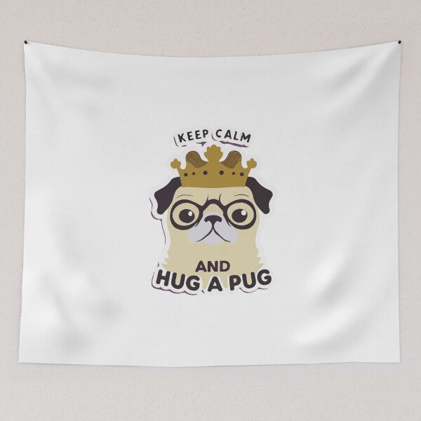 Item preview, Keep Calm and Hug a Pug - Crowned Pug Minimalist Design designed and sold by NiftyWrx.