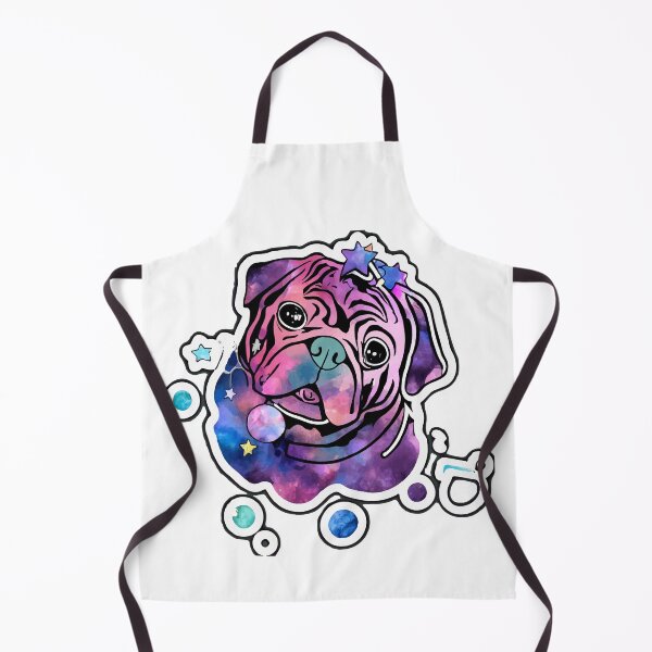 Item preview, Cosmic Pug Silhouette Watercolor Art designed and sold by NiftyWrx.