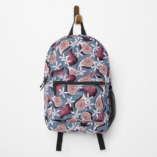 Item preview, Flowers and fruits of figs, brown on a blue background designed and sold by Alex  Blud.