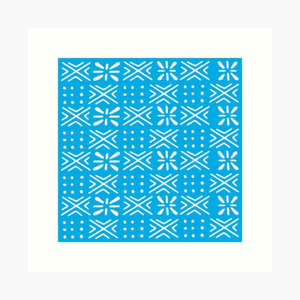 Aperçu de l'œuvre Bogolan bleu créée et vendue par Wolagno.