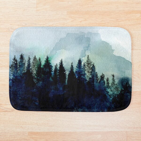Item preview, Foggy forest watercolor art designed and sold by FleurDesign.