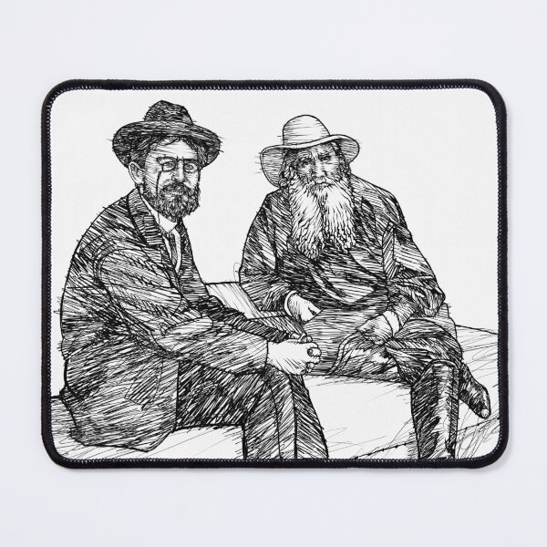 Item preview, ANTON CHEKHOV and LEO TOLSTOY ink portrait designed and sold by lautir.