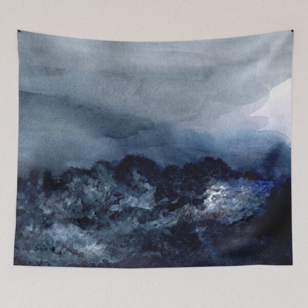 Item preview, Foggy forest watercolor art designed and sold by FleurDesign.