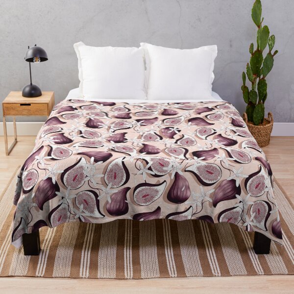 Item preview, Flowers and fruits of figs, brown on a cream background designed and sold by Alex  Blud.